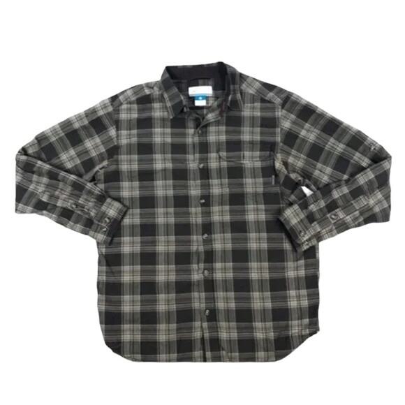 Columbia Green Plaid Lock N' Load Long Sleeve Button Down Shirt Men's Medium - Picture 1 of 5